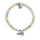 HELP by TJ Cheer Charm with Green Yellow Jade Charity Bracelet