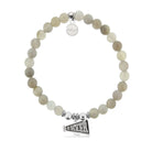 HELP by TJ Cheer Charm with Grey Stripe Agate Charity Bracelet