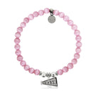 HELP by TJ Cheer Charm with Pink Cats Eye Charity Bracelet