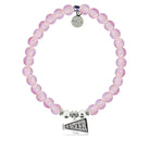 HELP by TJ Cheer Charm with Pink Glass Shimmer Charity Bracelet