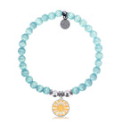 HELP by TJ Choose Happy Charm with Aqua Cats Eye Charity Bracelet