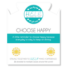 HELP by TJ Choose Happy Charm with Aqua Cats Eye Charity Bracelet