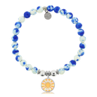 HELP by TJ Choose Happy Charm with Blue and White Jade Charity Bracelet