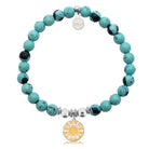 HELP by TJ Choose Happy Charm with Blue Zebra Jade Charity Bracelet