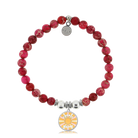 HELP by TJ Choose Happy Charm with Cranberry Jasper Charity Bracelet