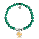 HELP by TJ Choose Happy Charm with Green Howlite Charity Bracelet