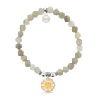 HELP by TJ Choose Happy Charm with Grey Stripe Agate Charity Bracelet