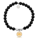 HELP by TJ Choose Happy Charm with Lava Rock Charity Bracelet