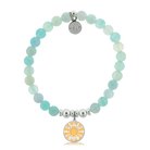 HELP by TJ Choose Happy Charm with Light Blue Agate Charity Bracelet