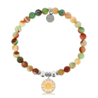 HELP by TJ Choose Happy Charm with Multi Agate Charity Bracelet