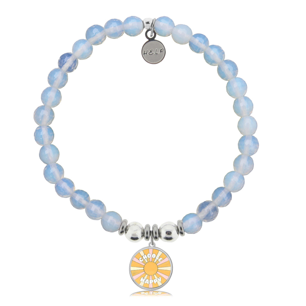 HELP by TJ Choose Happy Charm with Opalite Charity Bracelet