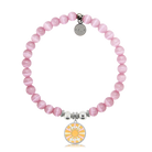 HELP by TJ Choose Happy Charm with Pink Cats Eye Charity Bracelet