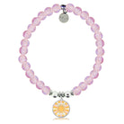 HELP by TJ Choose Happy Charm with Pink Glass Shimmer Charity Bracelet