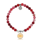 HELP by TJ Choose Happy Charm with Red Stripe Agate Charity Bracelet