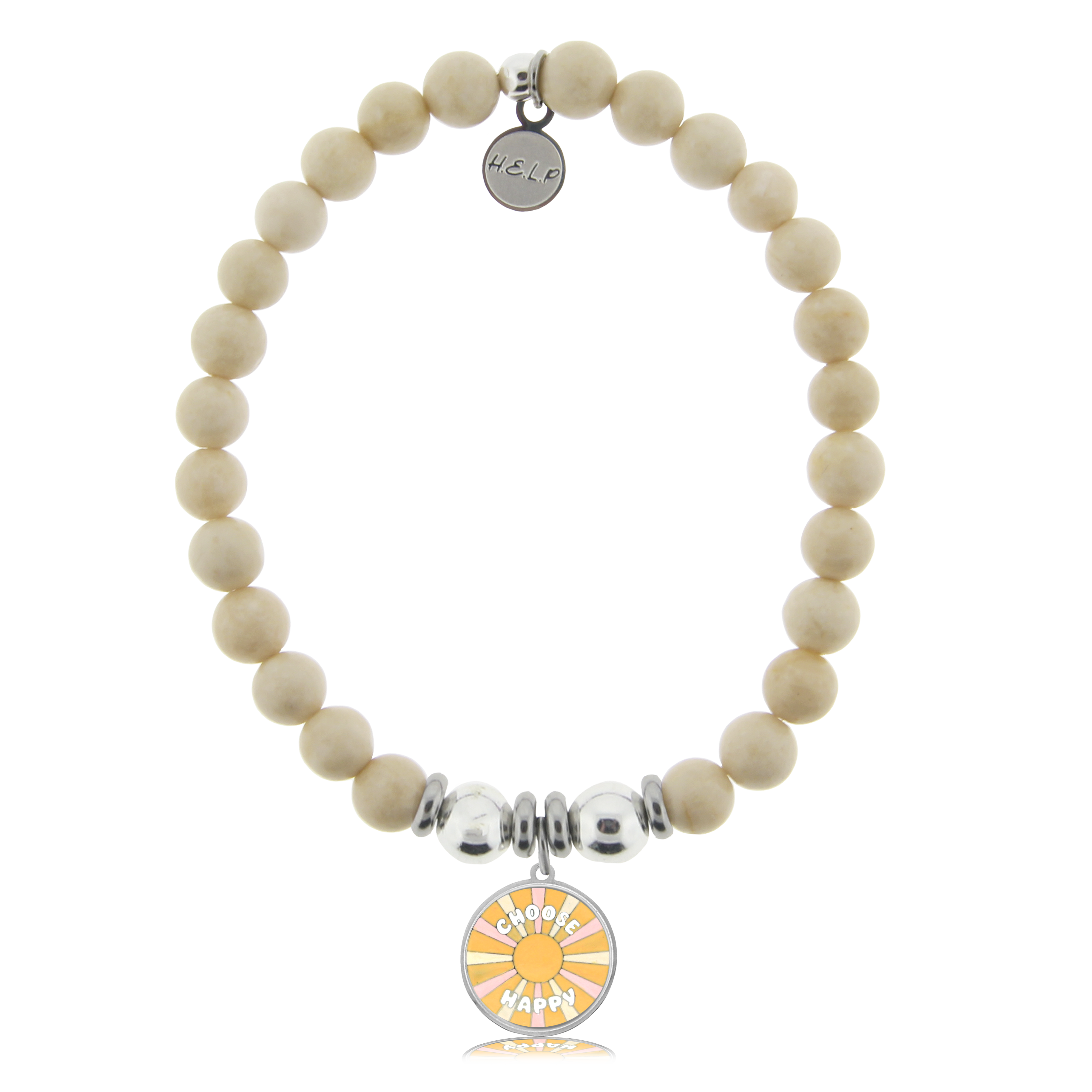 HELP by TJ Choose Happy Charm with Riverstone Charity Bracelet