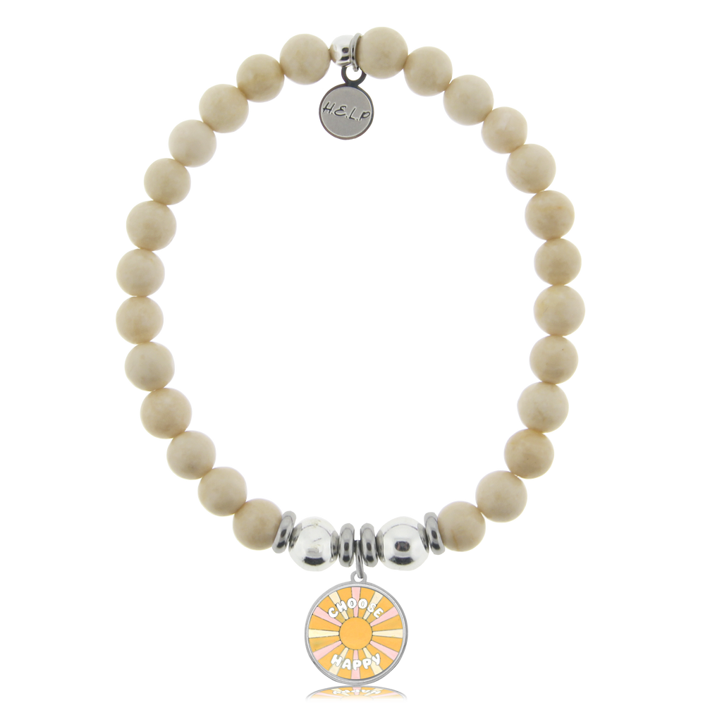 HELP by TJ Choose Happy Charm with Riverstone Charity Bracelet