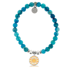 HELP by TJ Choose Happy Charm with Tropic Blue Agate Charity Bracelet