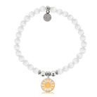 HELP by TJ Choose Happy Charm with White Cats Eye Charity Bracelet