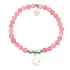 HELP by TJ Clover Charm with Cherry Jade Charity Bracelet