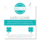 HELP by TJ Clover Charm with Mountain Blue Jade Charity Bracelet