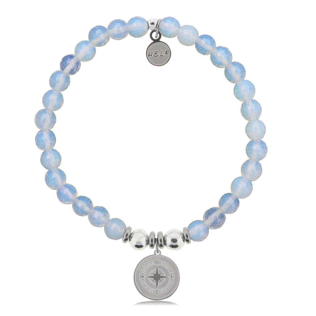 HELP by TJ Compass Charm with Opalite Charity Bracelet