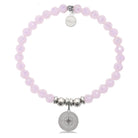 HELP by TJ Compass Charm with Pink Crystal Charity Bracelet