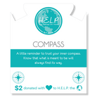 HELP by TJ Compass Charm with Pink Crystal Charity Bracelet