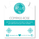 HELP by TJ Compass Rose Charm with Peppermint Jade Charity Bracelet