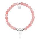 HELP by TJ Confidence Key Charm with Pink Jade Charity Bracelet