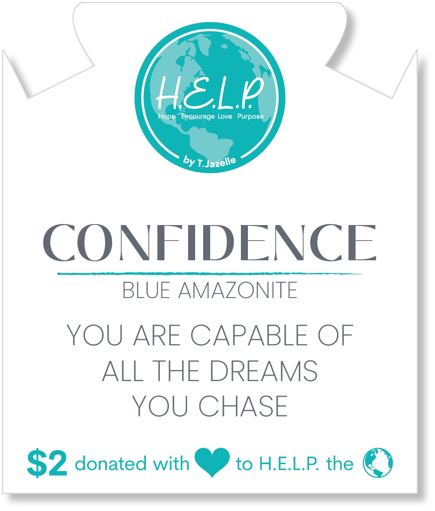 HELP by TJ Confidence Stacker Bracelet with Blue Amazonite Beads