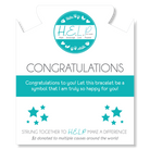 HELP by TJ Congratulations Charm with Aqua Cats Eye Charity Bracelet