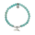 HELP by TJ Cowboy Hat Charm with Baby Blue Quartz Charity Bracelet