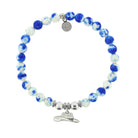 HELP by TJ Cowboy Hat Charm with Blue and White Jade Charity Bracelet