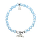 HELP by TJ Cowboy Hat Charm with Blue Selenite Charity Bracelet