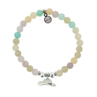 HELP by TJ Cowboy Hat Charm with Green Yellow Jade Charity Bracelet