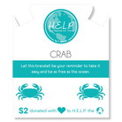 HELP by TJ Crab Charm with Blue Opal Jade Charity Bracelet