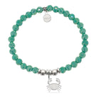 HELP by TJ Crab Charm with Green Crystal Charity Bracelet