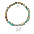 HELP by TJ Crab Charm with Turquoise Jasper Charity Bracelet