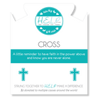 HELP by TJ Cross Charm with Aqua Cats Eye Charity Bracelet