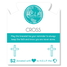 HELP by TJ Cross Charm with Aqua Cats Eye Charity Bracelet