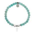 HELP by TJ Cross Charm with Baby Blue Quartz Charity Bracelet