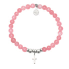 HELP by TJ Cross Charm with Cherry Jade Charity Bracelet