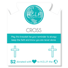 HELP by TJ Cross Charm with Green Crystal Charity Bracelet