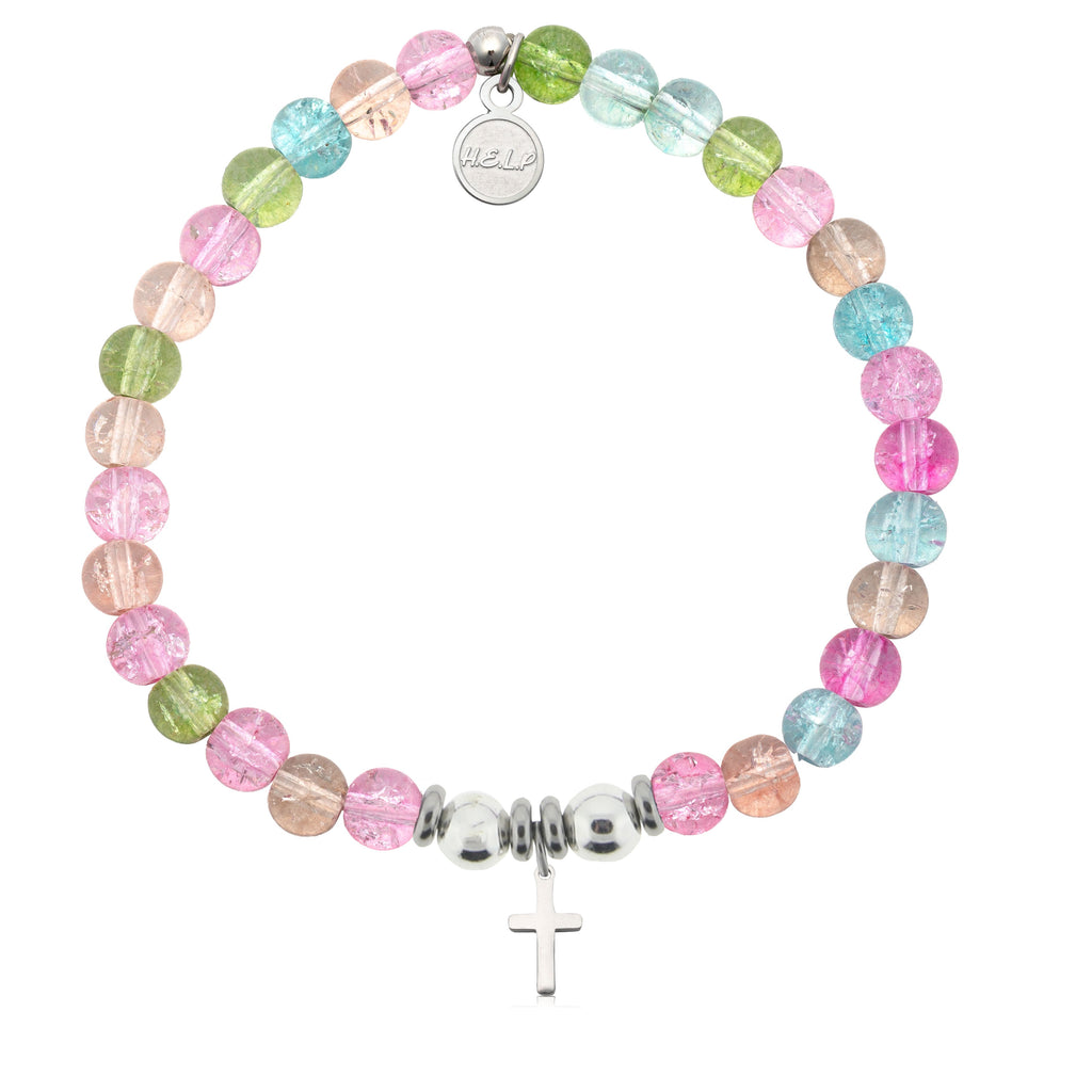 HELP by TJ Cross Charm with Kaleidoscope Crystal Charity Bracelet
