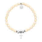 HELP by TJ Cross Charm with Natural Selenite Charity Bracelet