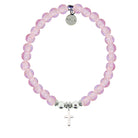 HELP by TJ Cross Charm with Pink Glass Shimmer Charity Bracelet