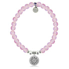 HELP by TJ Daisy Charm with Pink Glass Shimmer Charity Bracelet