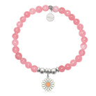 HELP by TJ Daisy Enamel Charm with Cherry Jade Charity Bracelet