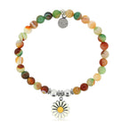 HELP by TJ Daisy Enamel Charm with Multi Agate Charity Bracelet