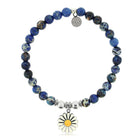 HELP by TJ Daisy Enamel Charm with Royal Blue Jasper Charity Bracelet